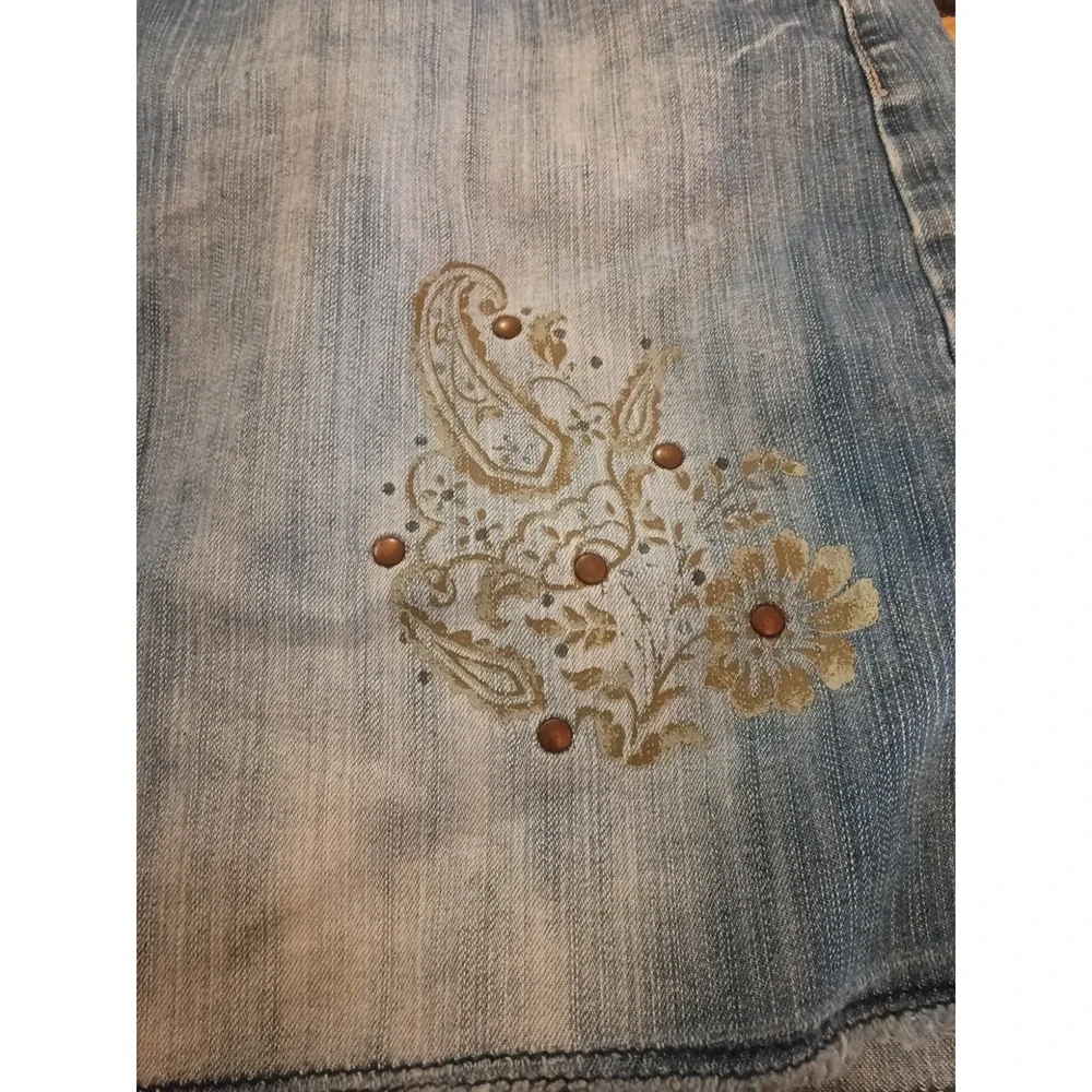 Vintage 90s Y2K Faded Glory Mini Jean Skirt Skirt Denim Women's 18 Paisley... - Picture 4 of 7